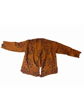Rae Gold Rust Polka Dot Draped Knit Cardigan Artwear Lagenlook Boho